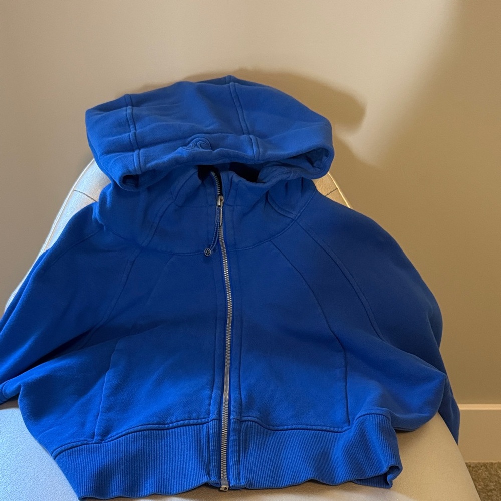 lululemon adult S Royal Blue Hoodie cropped scuba